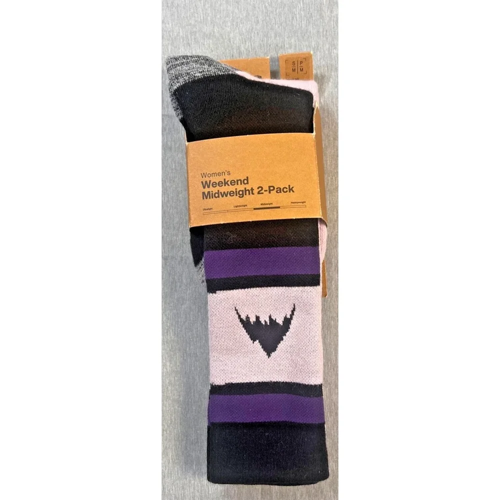 2 pack Burton Womens Weekend Midweight Socks Elderberry Size S/M Ski Hiking Snow